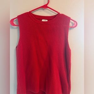 Red JCrew tank top sleeveless sweater